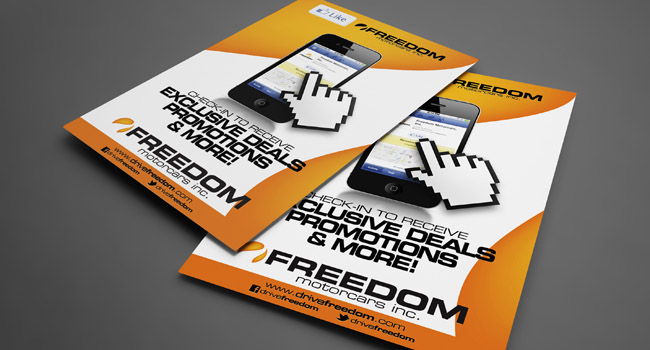 Freedom Motorcars, Inc.'s Facebook Check In Poster by Ryan Orion Agency